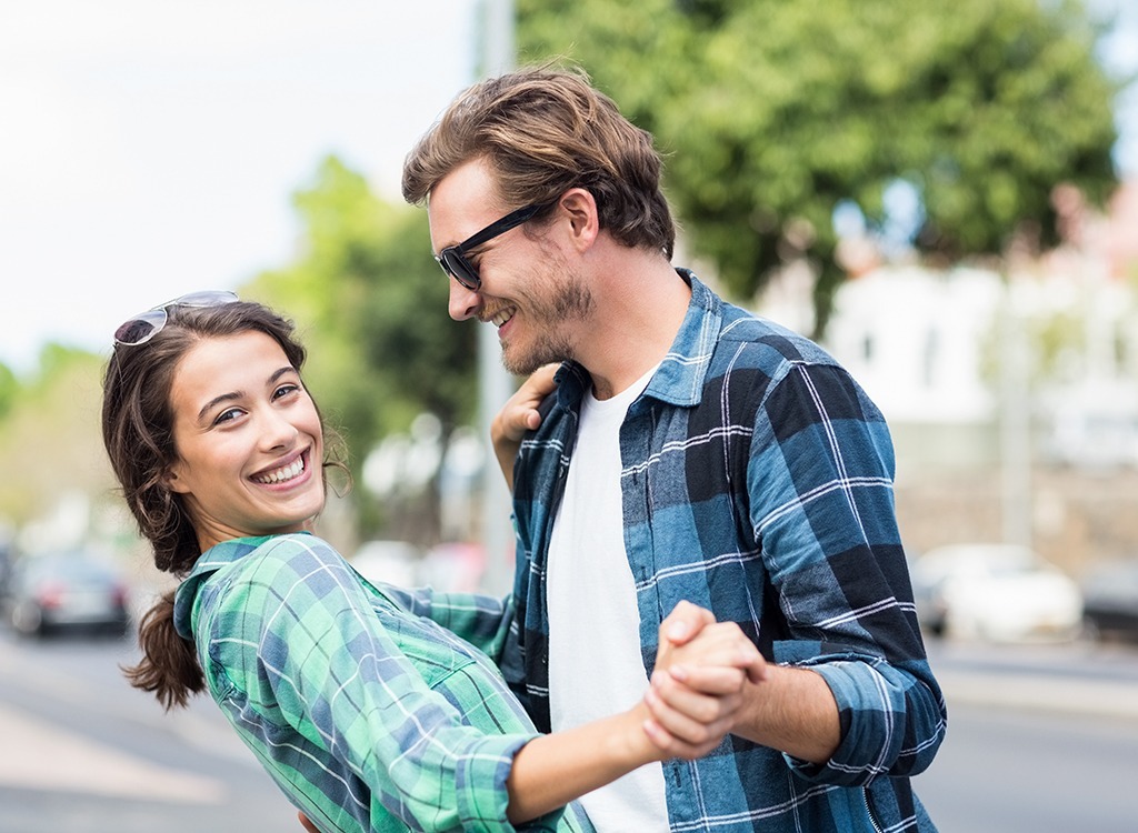 couple dancing outside