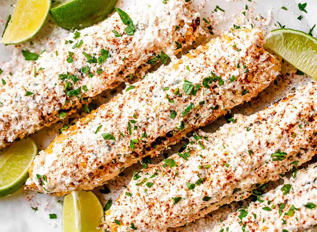 mexican street corn elote cobs with cheese