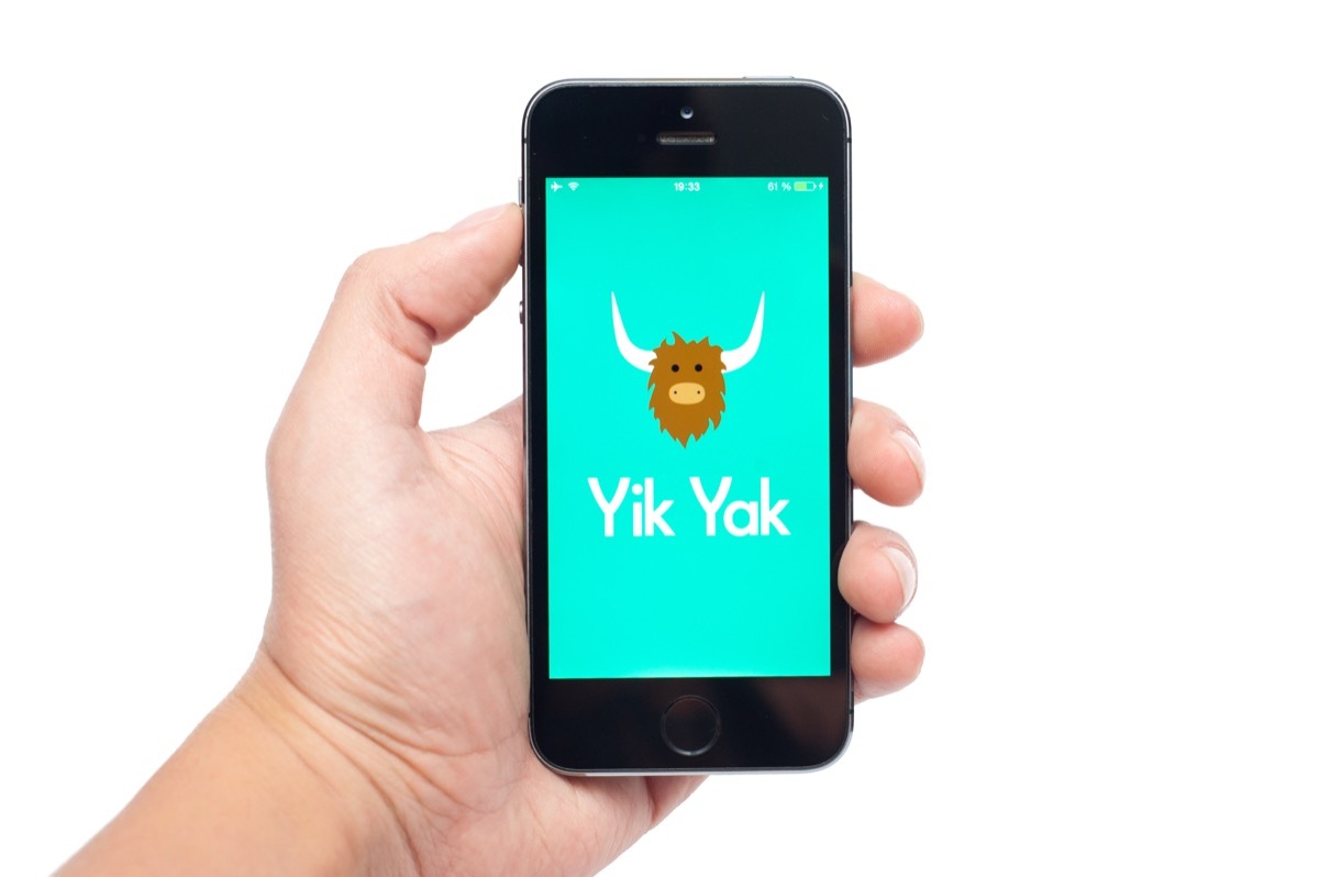 yik yak app on a phone