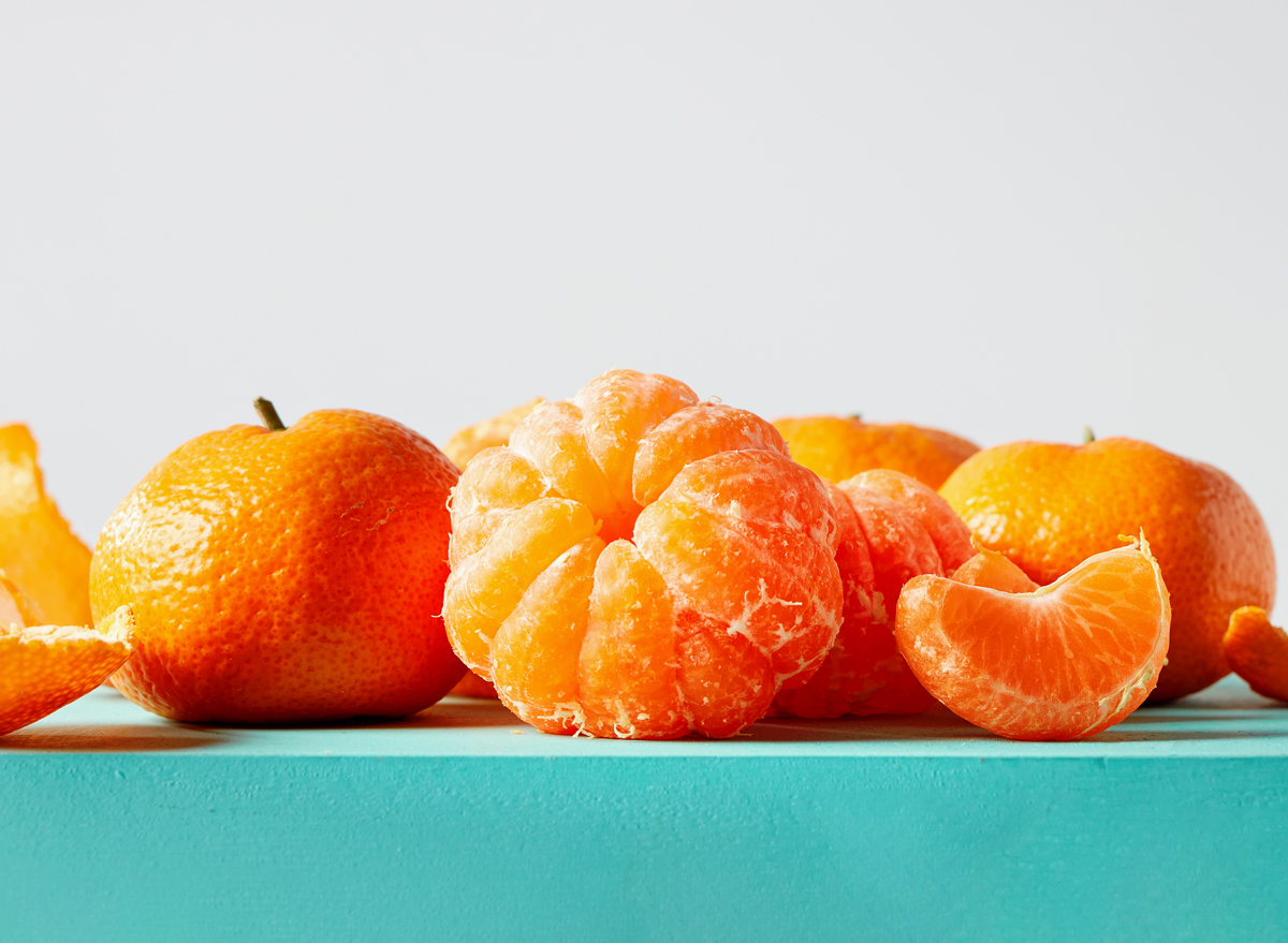 peeled mandarin orange