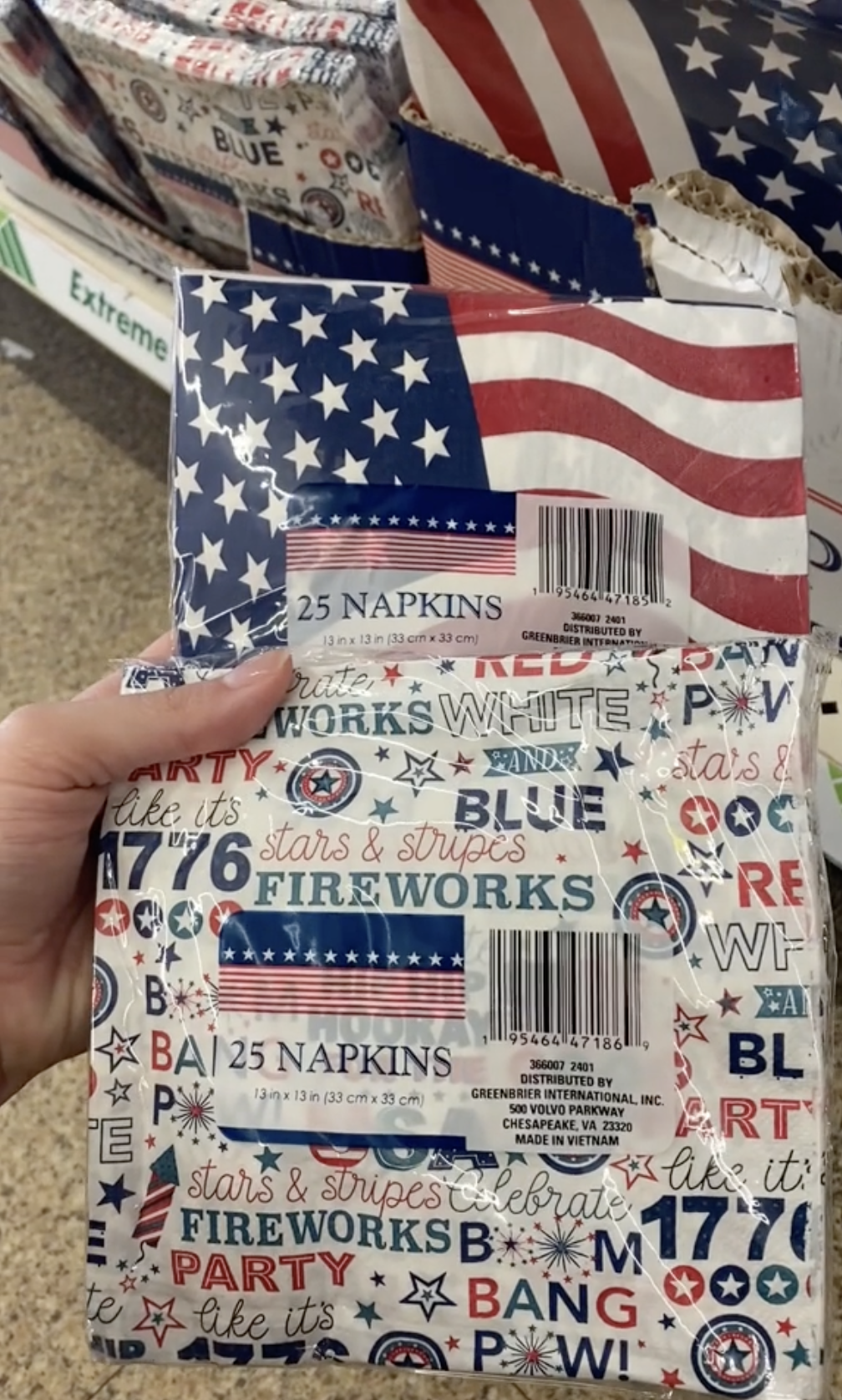 July 4th napkins at Dollar Tree