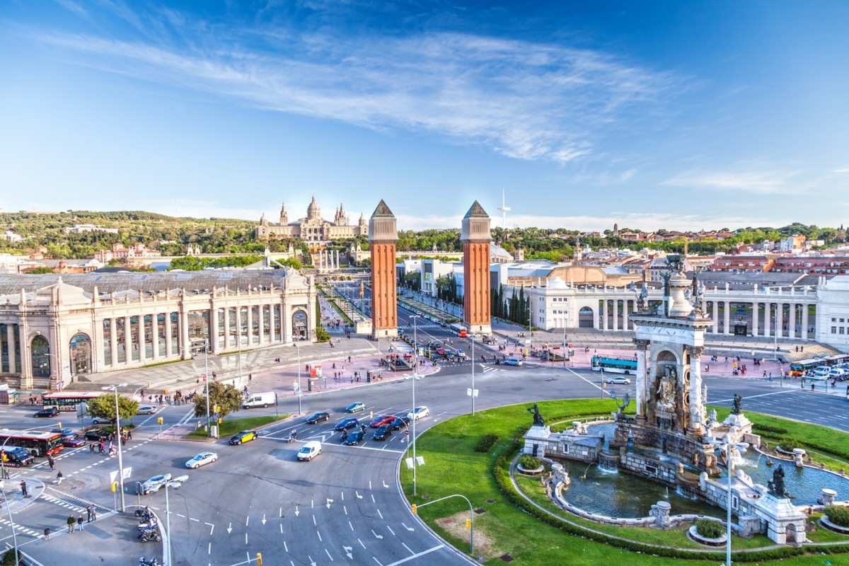 overview of the center of barcelona spain