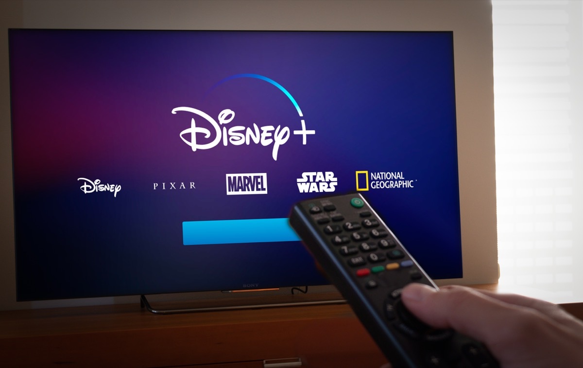 disney+ home screen on tv