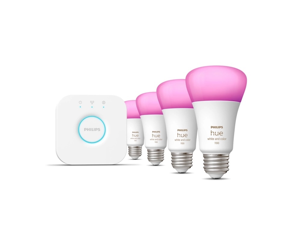 A Philips Hue smart bulb set