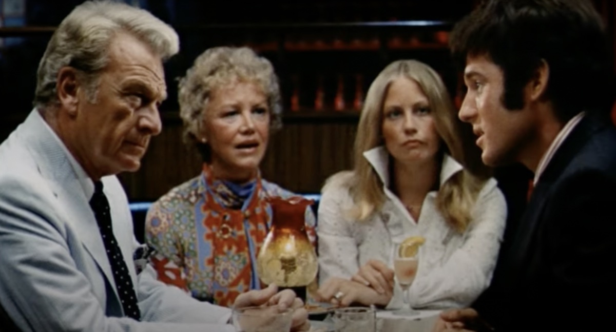 Eddie Albert, Audra Lindley, Cybill Shepherd, and Charles Grodin in The Heartbreak Kid