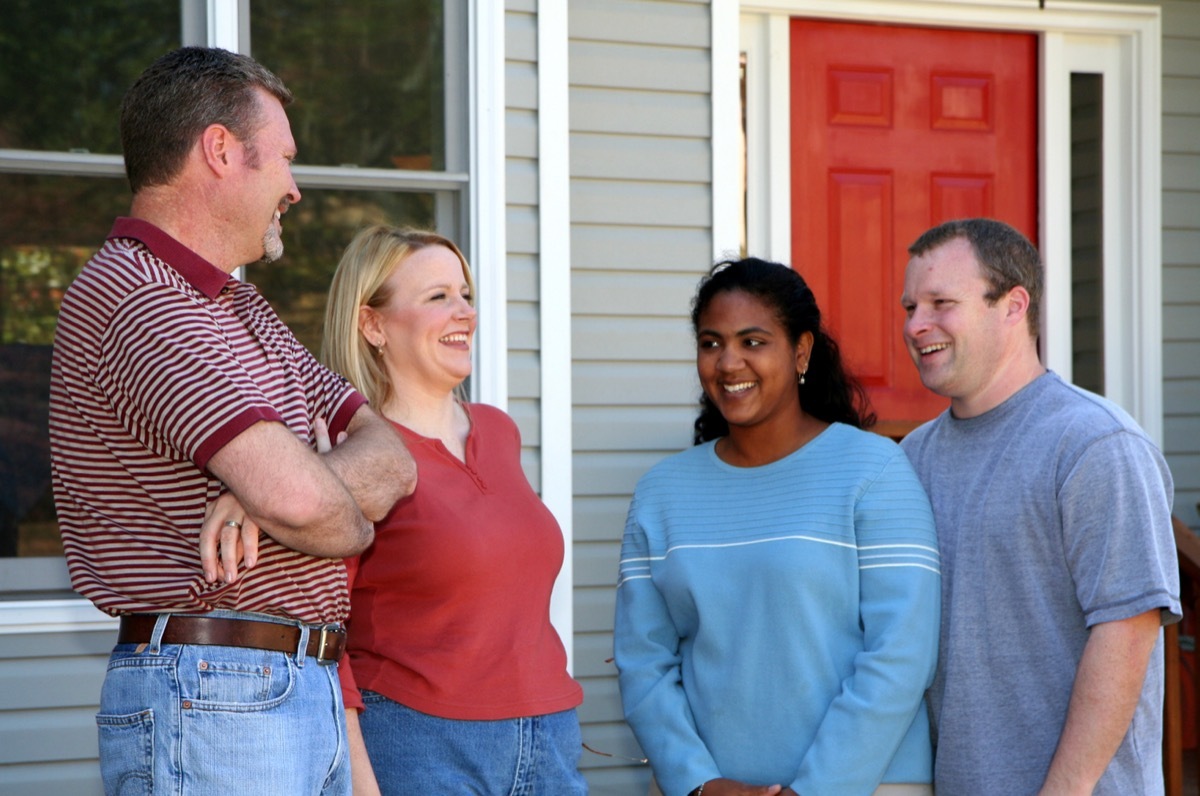 neighbors talking outside