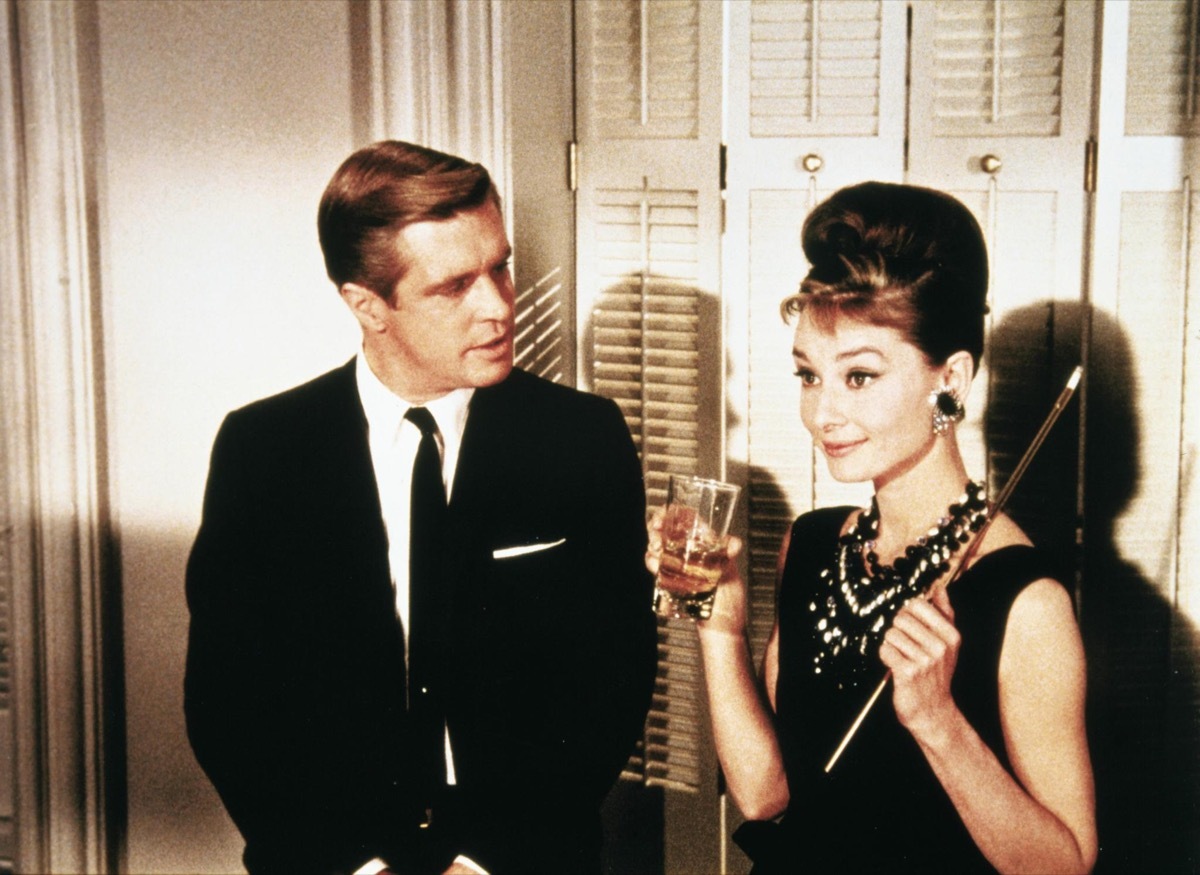 george peppard and audrey hepburn in breakfast at tiffany's