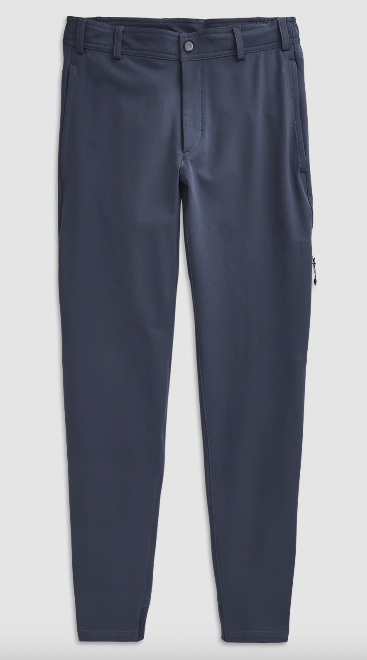 navy blue men's joggers on light-gray background