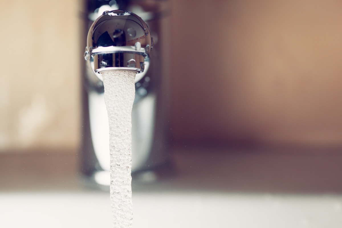 run the bathroom water in the restroom sink