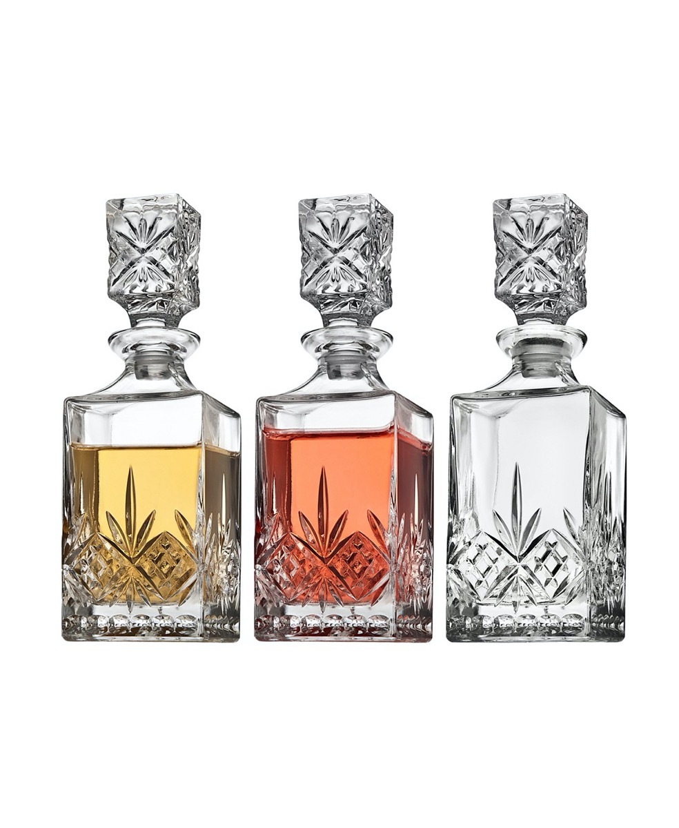 three crystal decanters