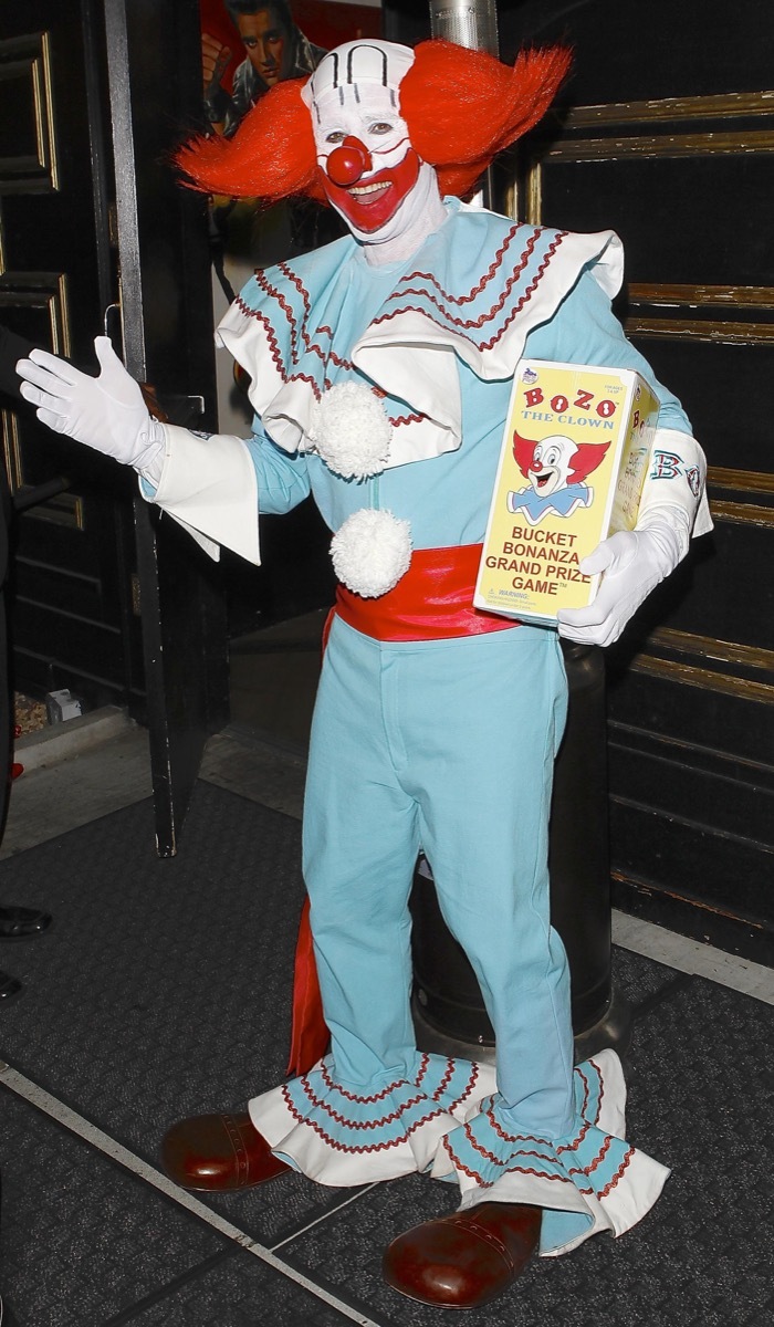 David Arquette dressed as Bozo the Clown for Halloween