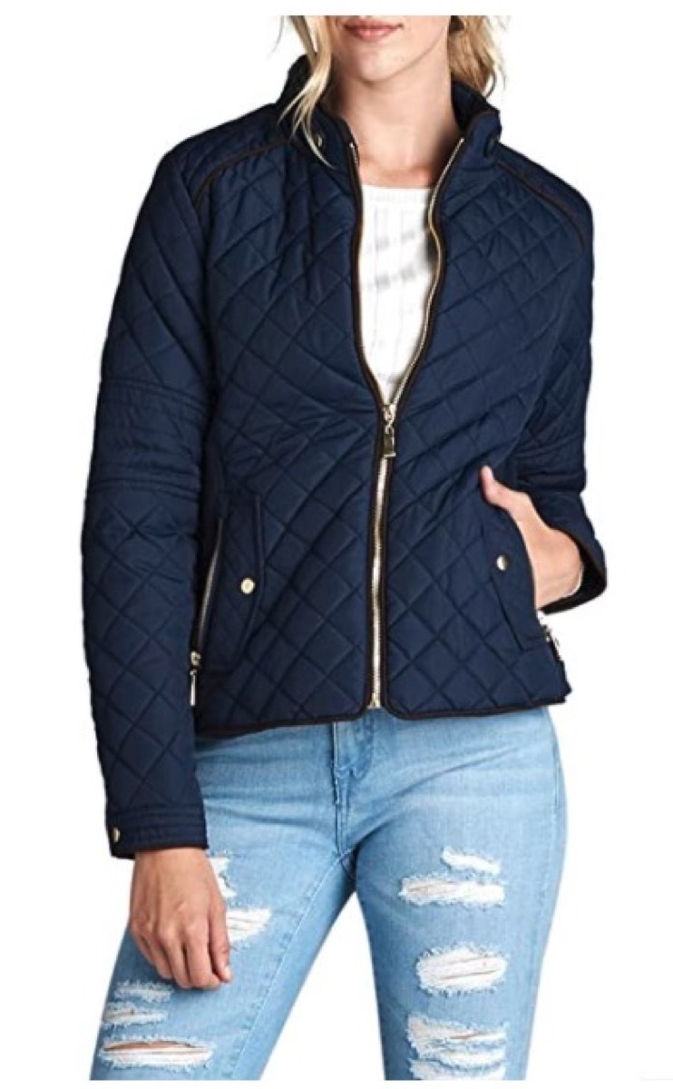 Blue quilted jacket