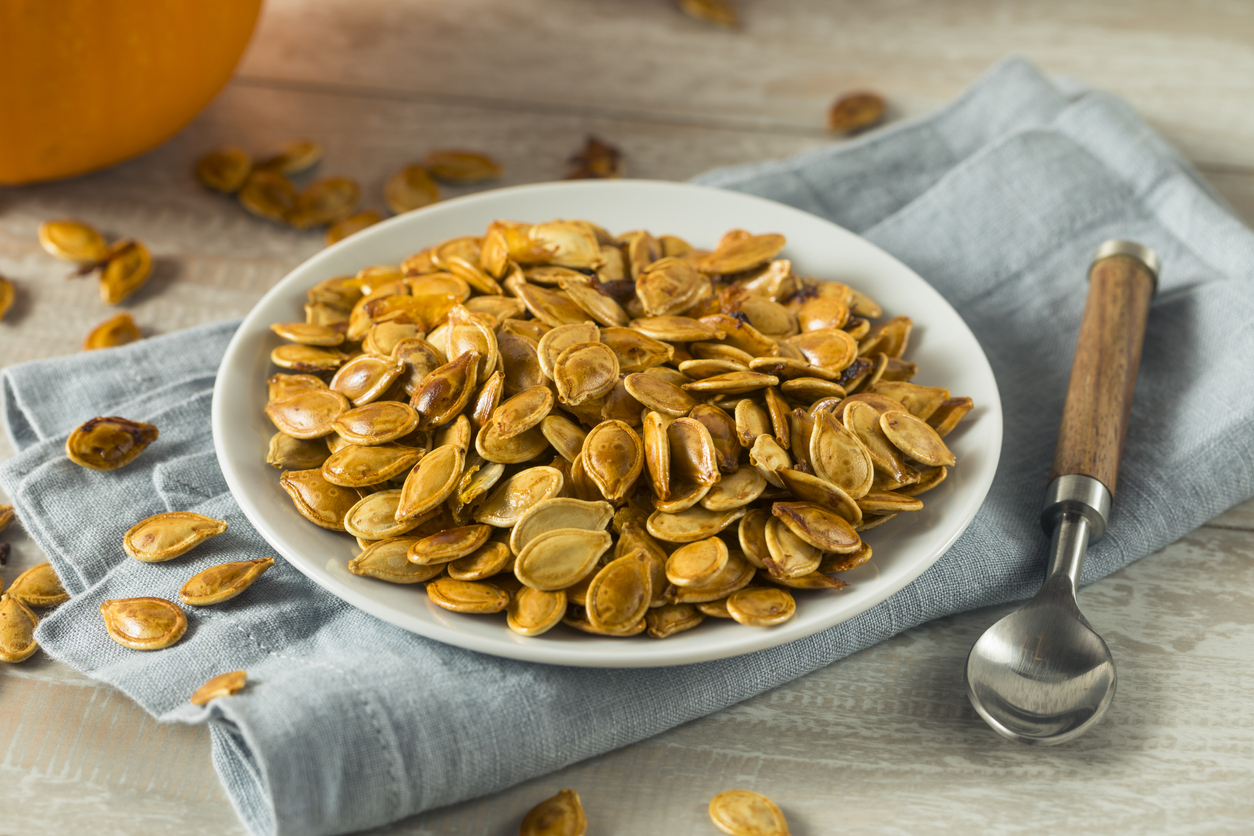 Homemade Roasted Spiced Pumpkin Seeds with Sea Salt