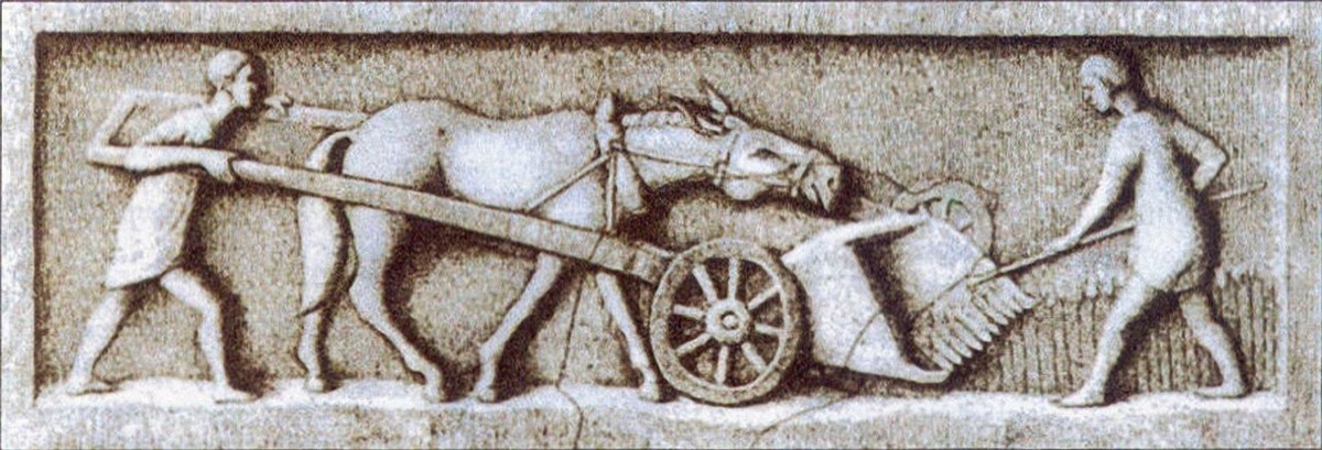 a gallic-roman harvester picture, ancient rome facts