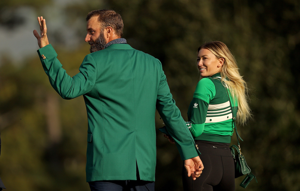 Dustin Johnson and Paulina Gretzky at the Masters in 2020