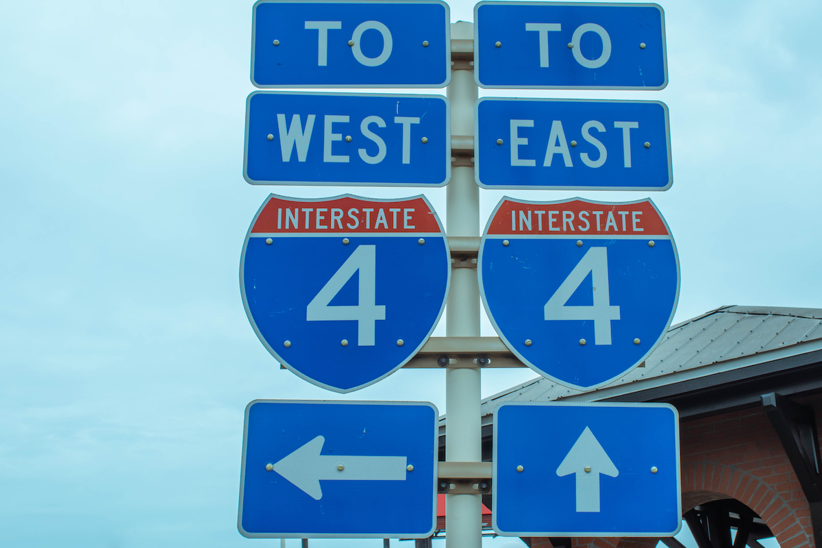 I-4 road sign in Florida