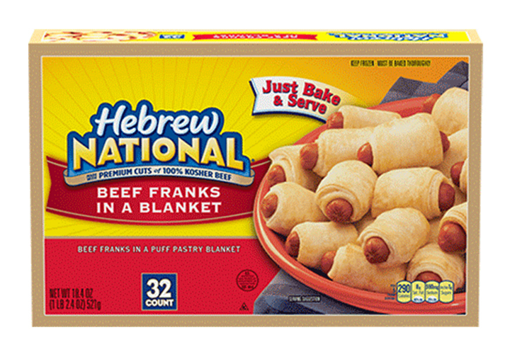 Hebrew national beef franks in a blanket