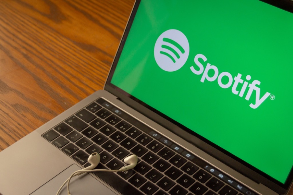 spotify on laptop