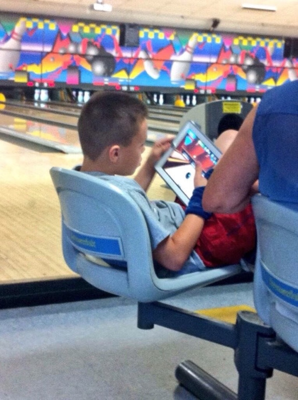 bowling simulator at bowling alley