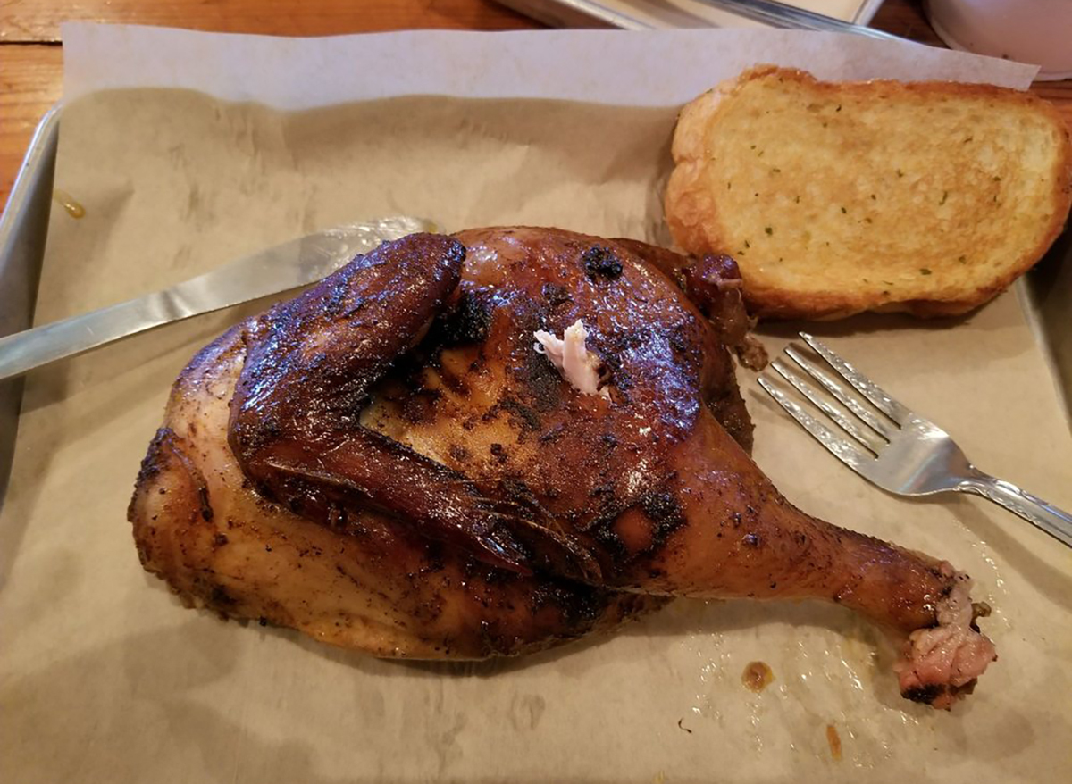 half smoked chicken