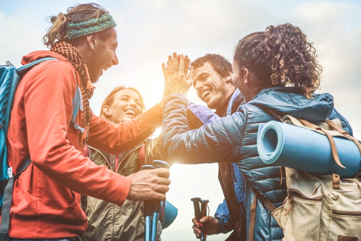 Group of Hikers Preparing