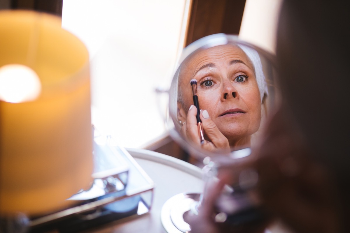 applying eyeshadow