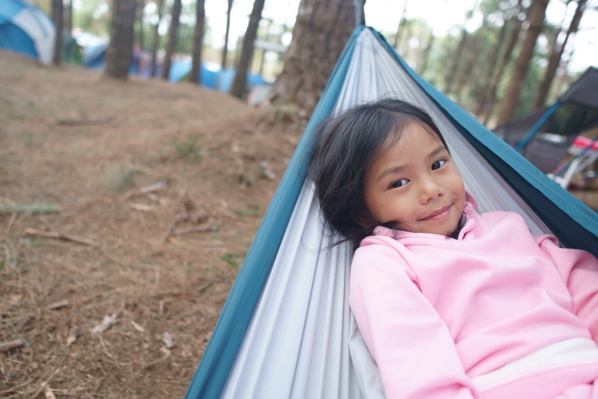 young asian child in hammock