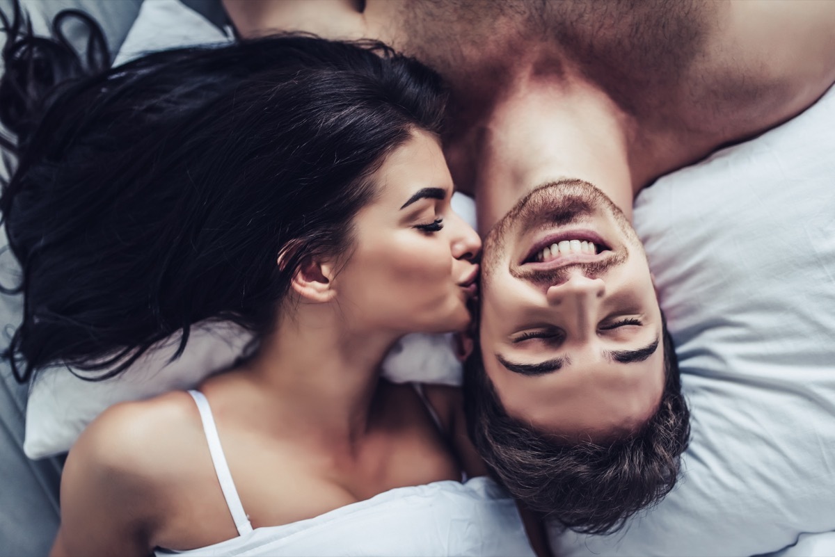 couple kissing in med - good morning messages