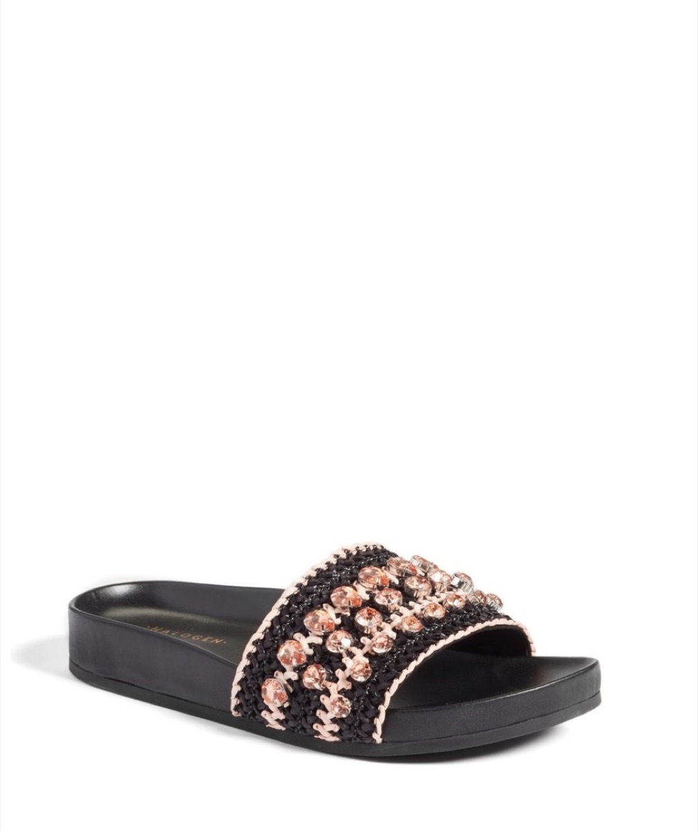 beaded slide sandals, affordable sandals