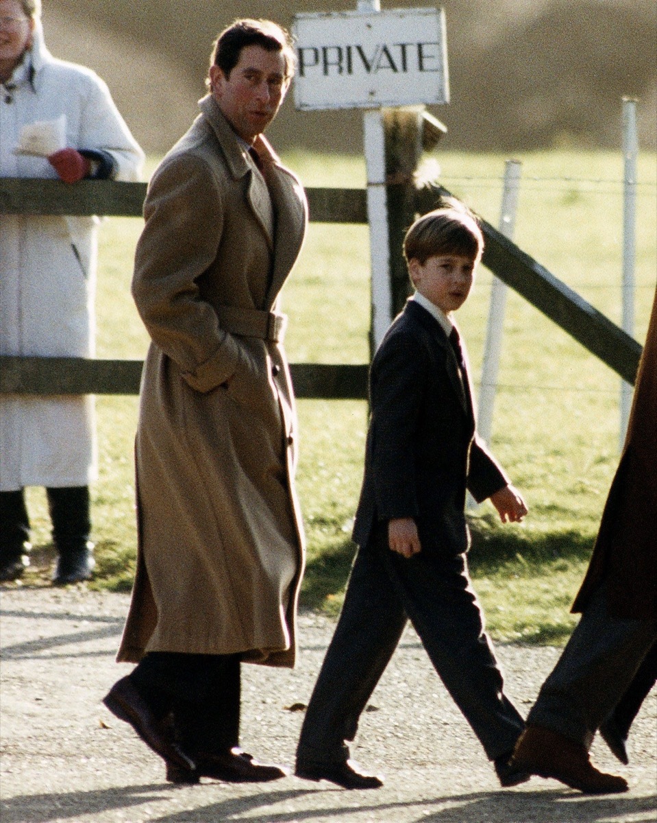 Prince charles and prince william at sandringham in 1991