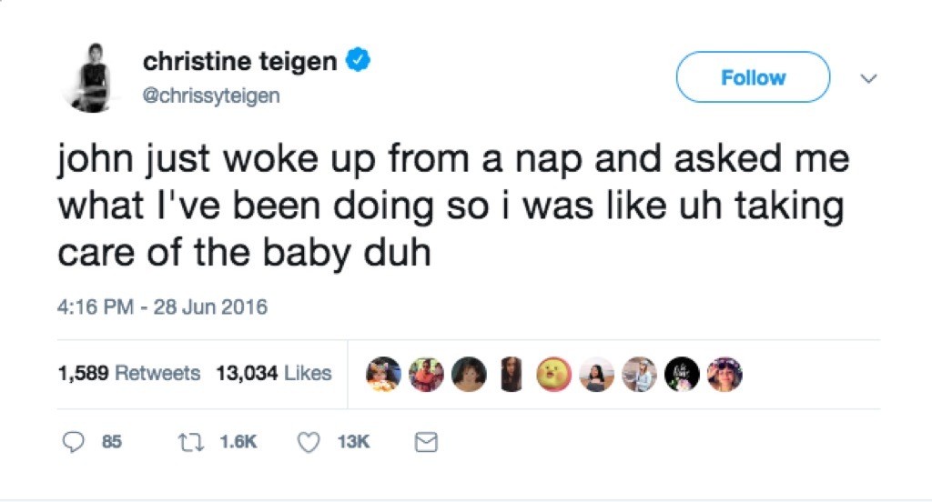 Chrissy Teigen funny mom tweets