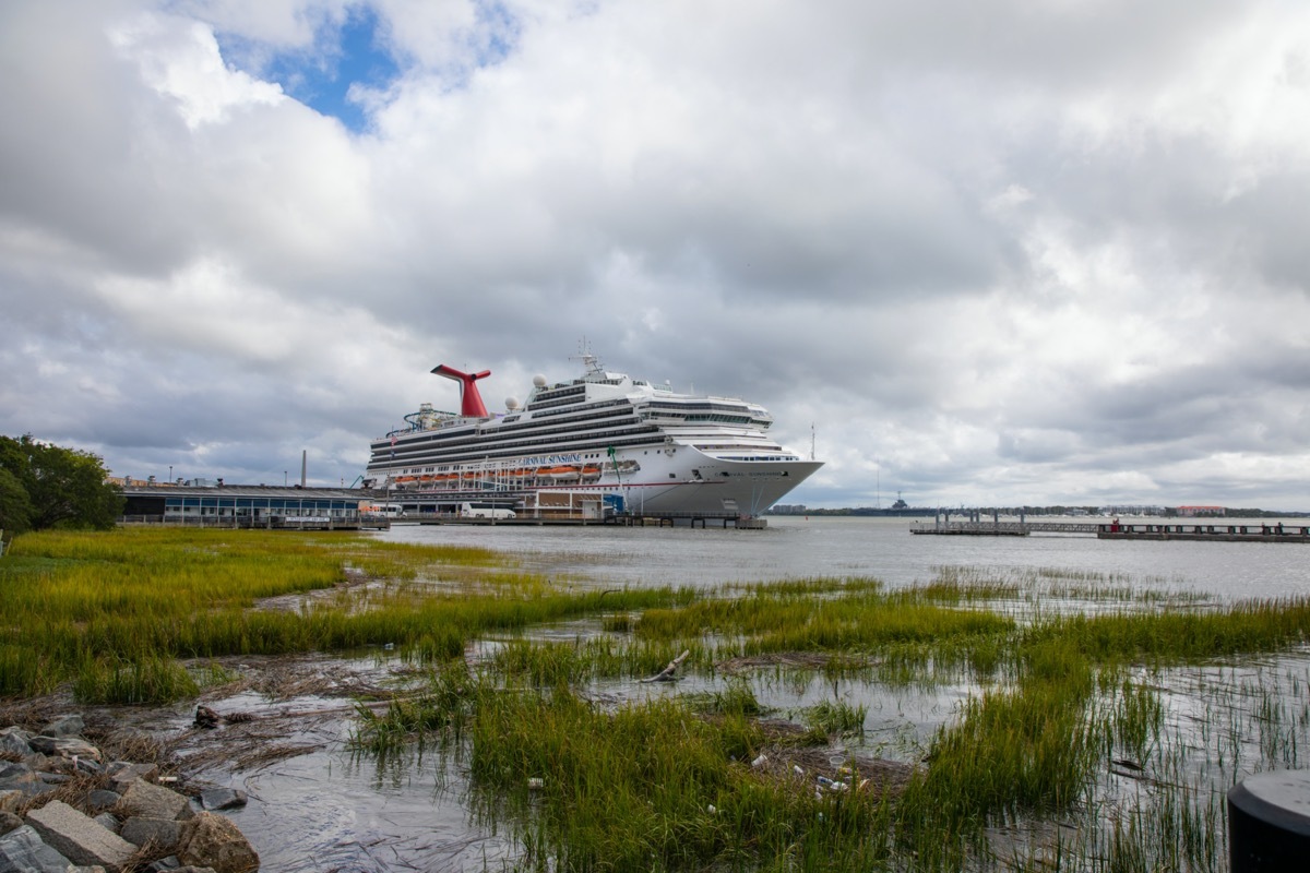 cruise in the background with destroyed swamp