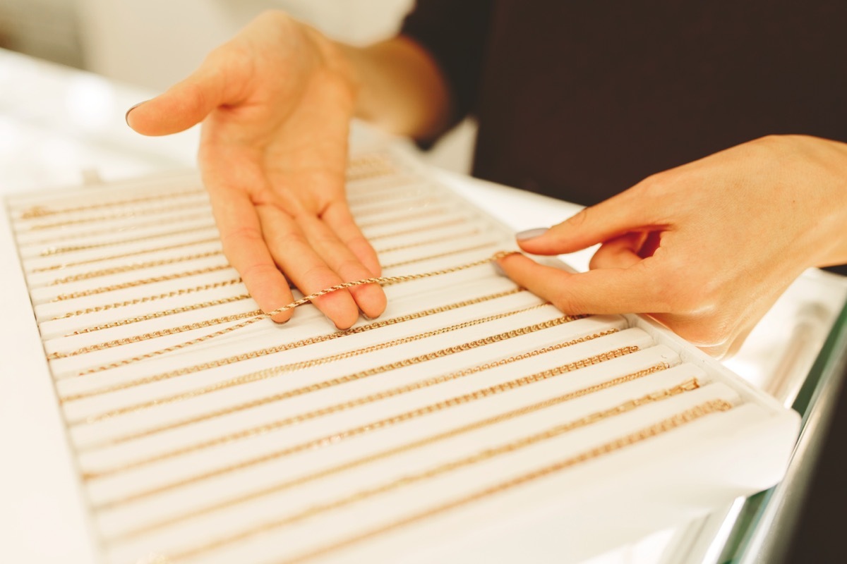 Tray of Gold Jewelry