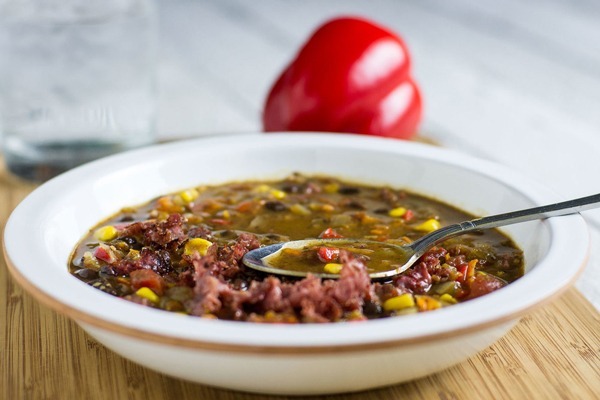 Black Bean and Pastrami Soup