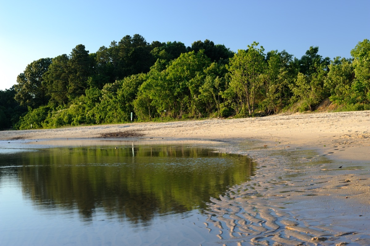 Sand beach at Jamestown, Virginia, USA