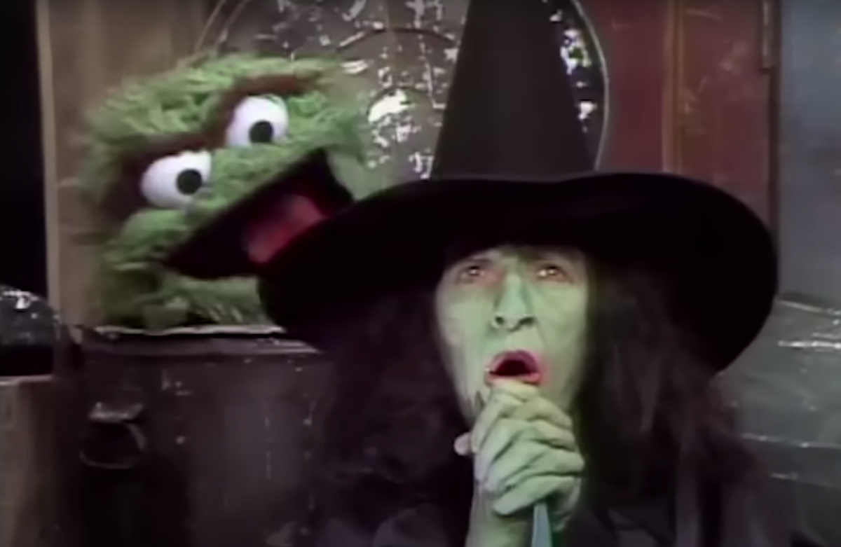 Margaret Hamilton with Oscar the Grouch on 