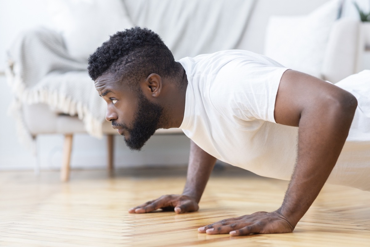 Man doing walk out to push up