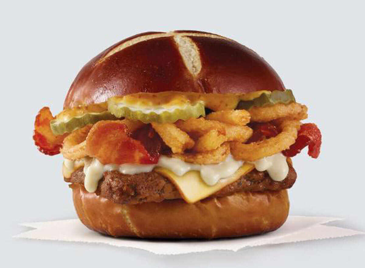 Wendys Pretzel Bacon Pub Burger