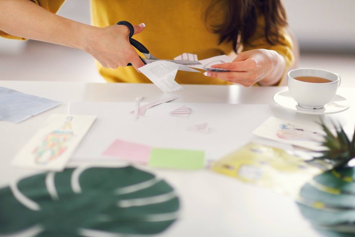 Girl making a vision board