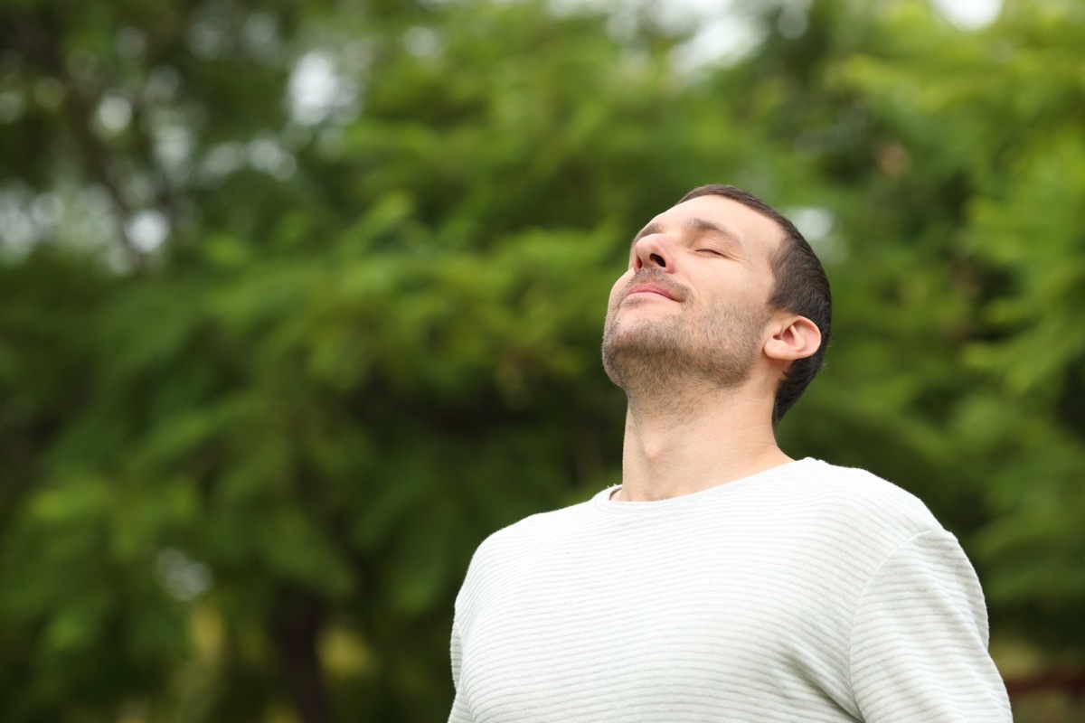 Man Relaxing in Nature