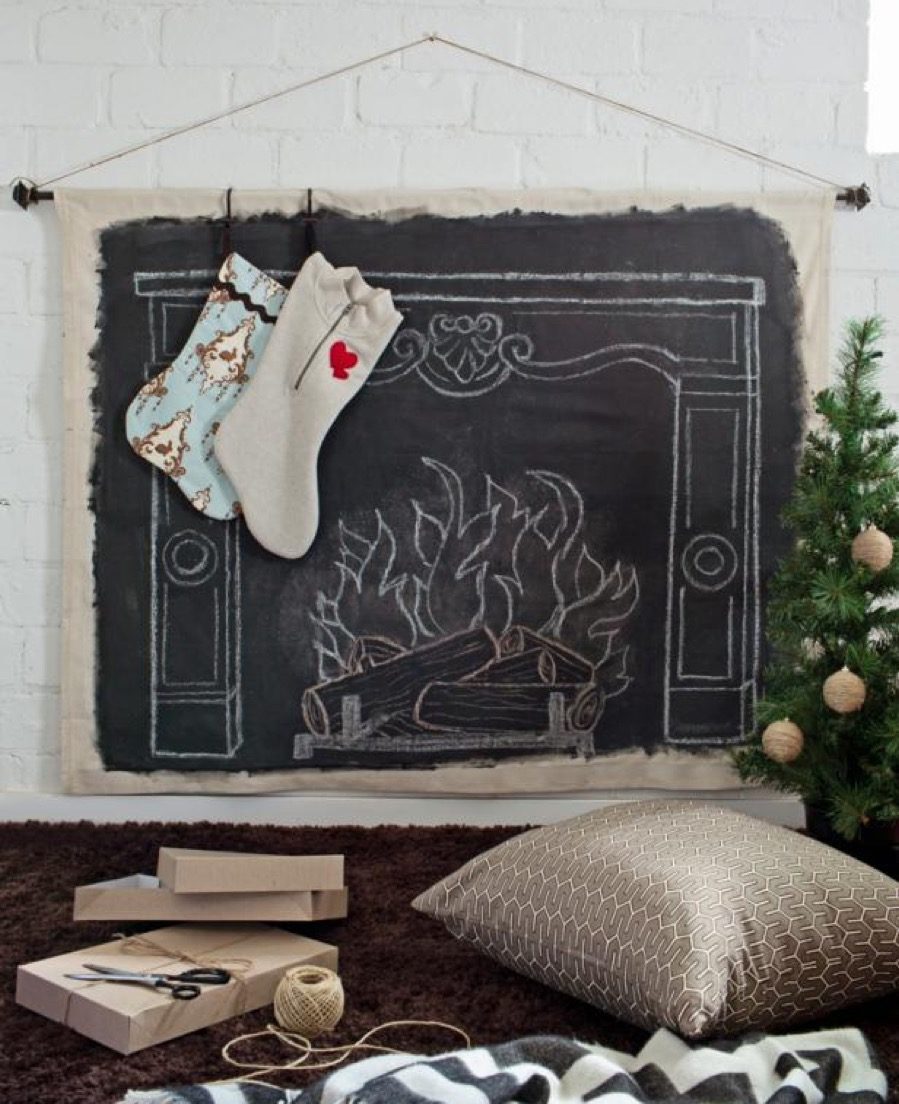 roaring fireplace diy christmas decorations