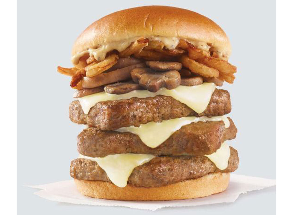 wendy's menu peppercorn mushroom burger triple