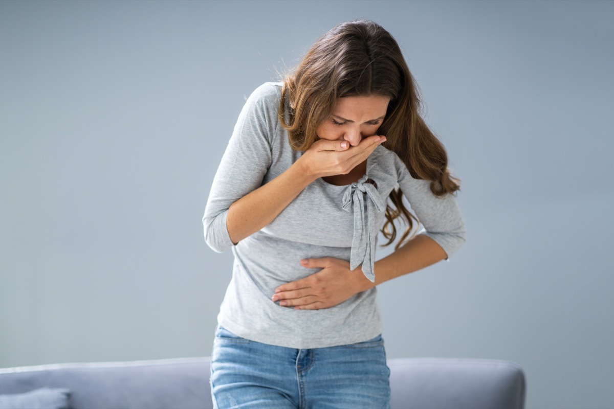 Woman Suffering From Nausea