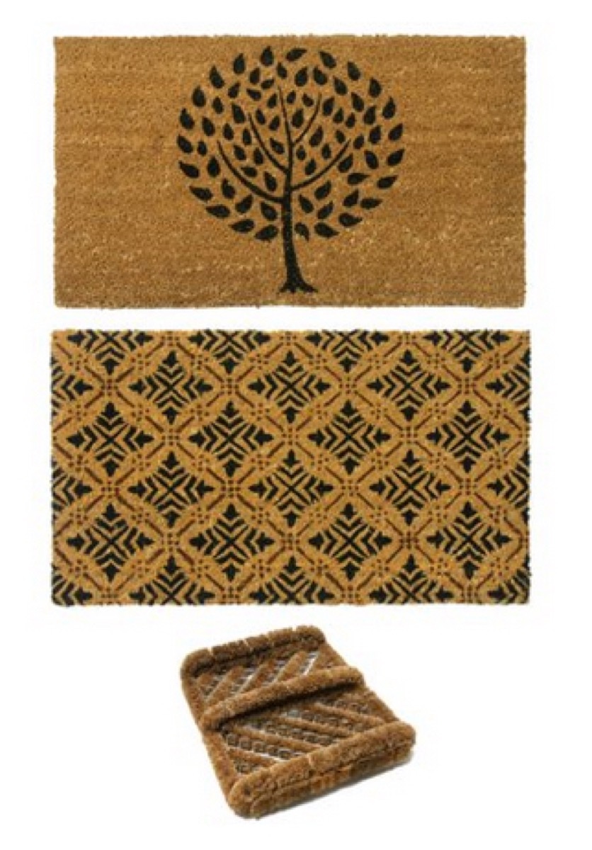 two woven doormats