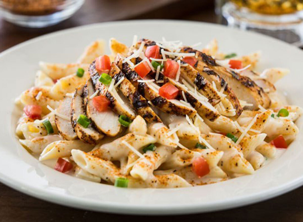 Cajun pasta with grilled chicken