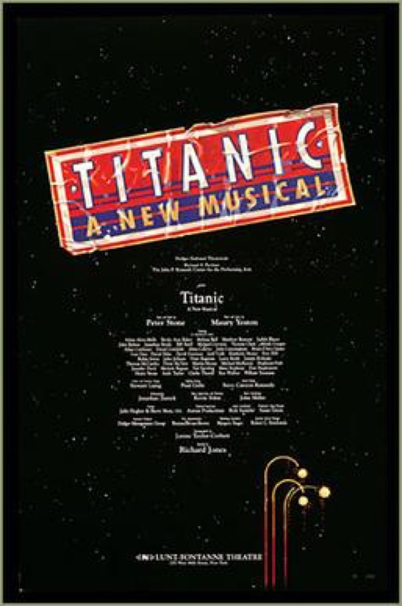 the broadway poster for the titanic musical, broadway tickets