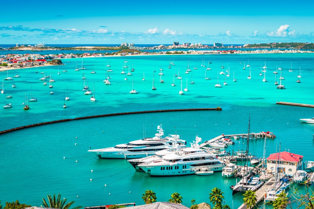 Yachts in the Marina in St. Martin