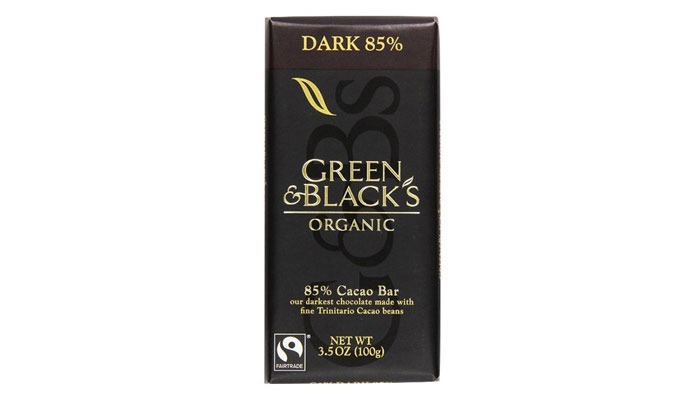 Green and Black's Organic 85 percent Cacao Bar - low carb snacks