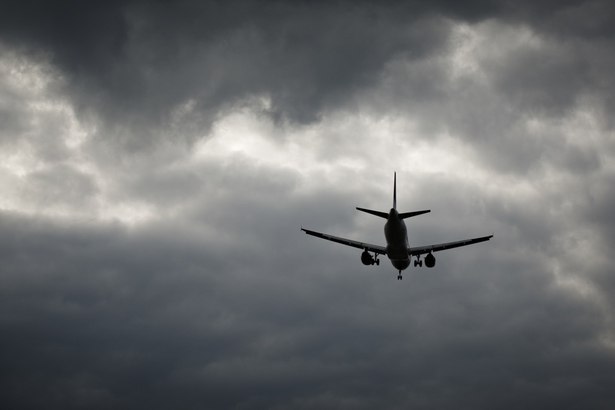 plane flying during bad weather